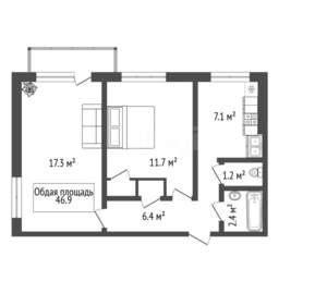 2-к квартира, вторичка, 48м2, 4/9 этаж