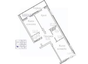 2-к квартира, строящийся дом, 72м2, 5/24 этаж