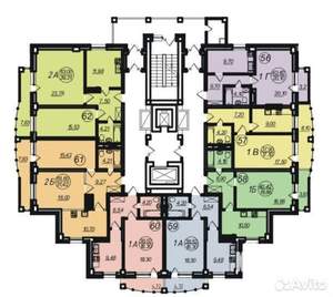 2-к квартира, вторичка, 65м2, 6/17 этаж