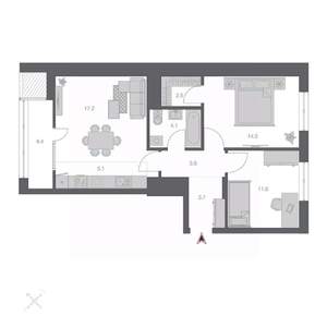 3-к квартира, вторичка, 67м2, 7/24 этаж