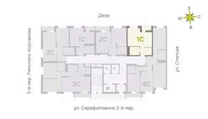 Студия квартира, строящийся дом, 34м2, 15/25 этаж
