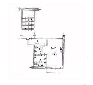 1-к квартира, вторичка, 32м2, 4/5 этаж
