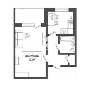 1-к квартира, вторичка, 29м2, 3/9 этаж