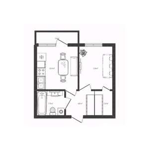 1-к квартира, вторичка, 30м2, 1/17 этаж