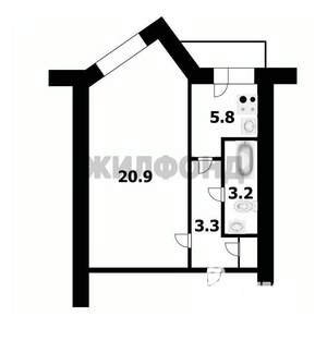 1-к квартира, вторичка, 34м2, 9/9 этаж