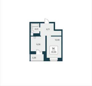 1-к квартира, вторичка, 39м2, 11/25 этаж