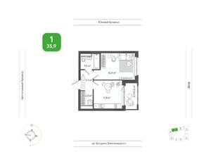 1-к квартира, вторичка, 36м2, 4/9 этаж