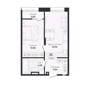 2-к квартира, вторичка, 39м2, 5/9 этаж