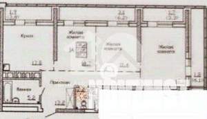3-к квартира, вторичка, 91м2, 29/30 этаж