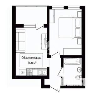 1-к квартира, вторичка, 36м2, 14/17 этаж