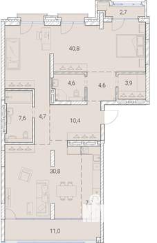 4-к квартира, вторичка, 129м2, 22/25 этаж