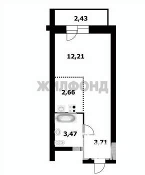1-к квартира, сданный дом, 22м2, 14/18 этаж