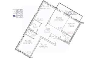 3-к квартира, строящийся дом, 97м2, 7/24 этаж