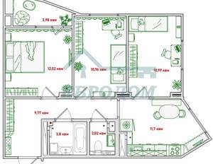 2-к квартира, вторичка, 65м2, 7/27 этаж