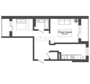 2-к квартира, вторичка, 70м2, 22/24 этаж