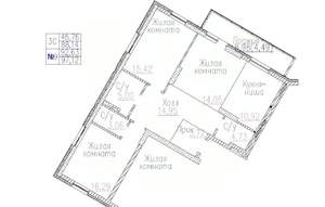 3-к квартира, строящийся дом, 97м2, 7/24 этаж