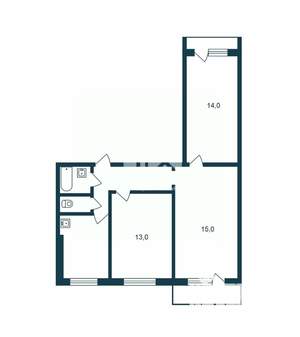 3-к квартира, вторичка, 60м2, 9/10 этаж