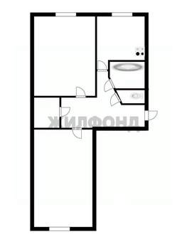 2-к квартира, вторичка, 46м2, 1/5 этаж