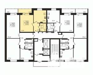 1-к квартира, строящийся дом, 38м2, 7/17 этаж