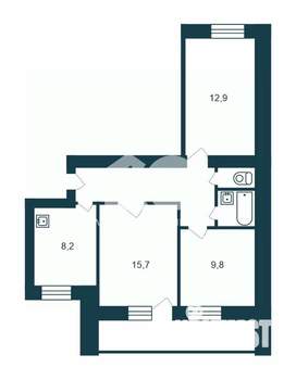 3-к квартира, вторичка, 61м2, 3/9 этаж