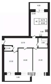 4-к квартира, вторичка, 84м2, 7/9 этаж