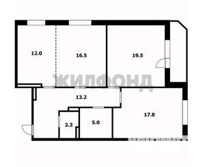 3-к квартира, вторичка, 86м2, 5/19 этаж