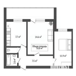 2-к квартира, вторичка, 50м2, 4/9 этаж