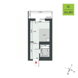 Студия квартира, вторичка, 25м2, 7/21 этаж