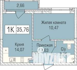 1-к квартира, сданный дом, 36м2, 2/9 этаж