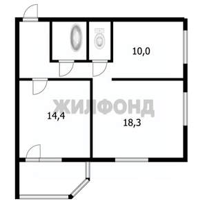 2-к квартира, вторичка, 56м2, 9/17 этаж