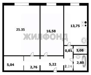 2-к квартира, вторичка, 76м2, 8/10 этаж