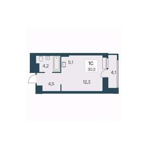 Студия квартира, строящийся дом, 30м2, 10/30 этаж