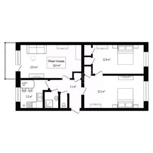 3-к квартира, вторичка, 60м2, 4/5 этаж