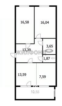3-к квартира, вторичка, 78м2, 5/19 этаж