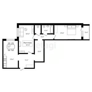 2-к квартира, вторичка, 82м2, 8/17 этаж