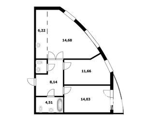 3-к квартира, вторичка, 64м2, 5/24 этаж