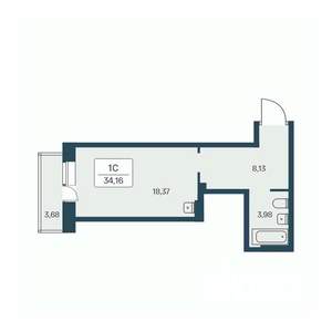 Студия квартира, вторичка, 35м2, 15/27 этаж
