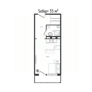 Студия квартира, вторичка, 35м2, 5/17 этаж