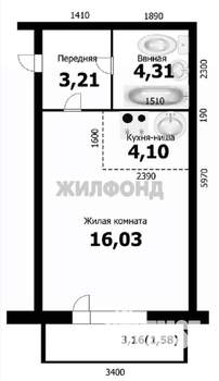 1-к квартира, вторичка, 28м2, 14/17 этаж