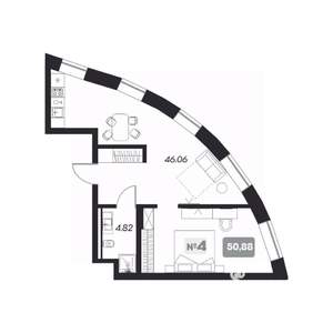 2-к квартира, вторичка, 51м2, 11/22 этаж
