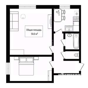 2-к квартира, вторичка, 58м2, 5/10 этаж