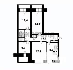 4-к квартира, вторичка, 77м2, 4/9 этаж
