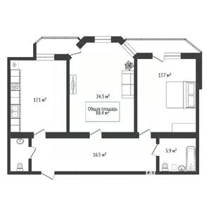 2-к квартира, вторичка, 88м2, 7/11 этаж