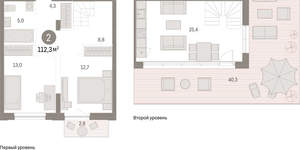 2-к квартира, вторичка, 112м2, 8/17 этаж
