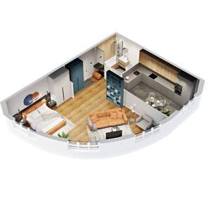 2-к квартира, сданный дом, 57м2, 14/18 этаж