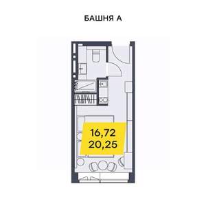 Студия квартира, вторичка, 20м2, 11/29 этаж