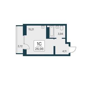 Студия квартира, вторичка, 27м2, 21/17 этаж