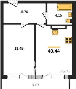 1-к квартира, вторичка, 40м2, 7/18 этаж