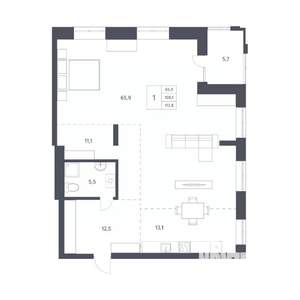 Студия квартира, вторичка, 108м2, 8/11 этаж