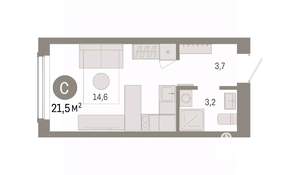 Студия квартира, вторичка, 21м2, 2/8 этаж